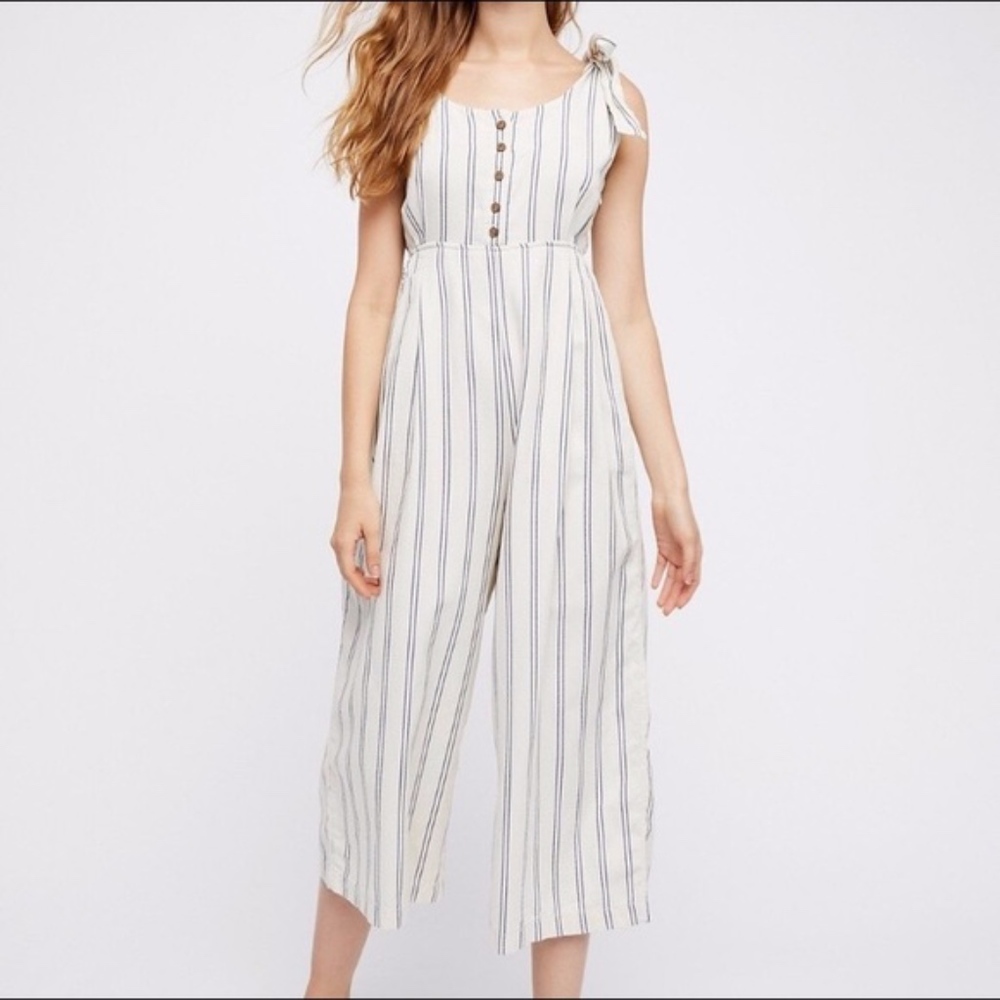 Free People stripe jumpsuit- great condition